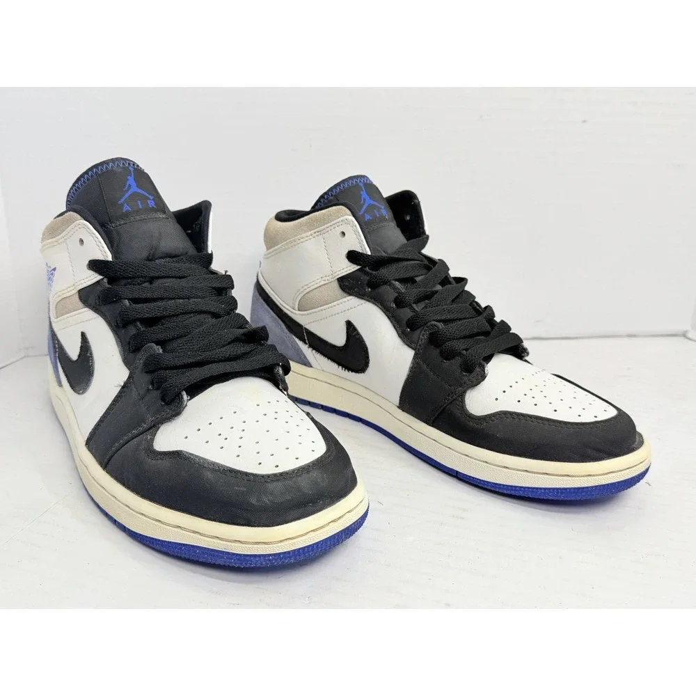 Air Jordan 1 Mid SE Royal Black Toe Men's 9.5 852542-102 Hyper Royal 2020